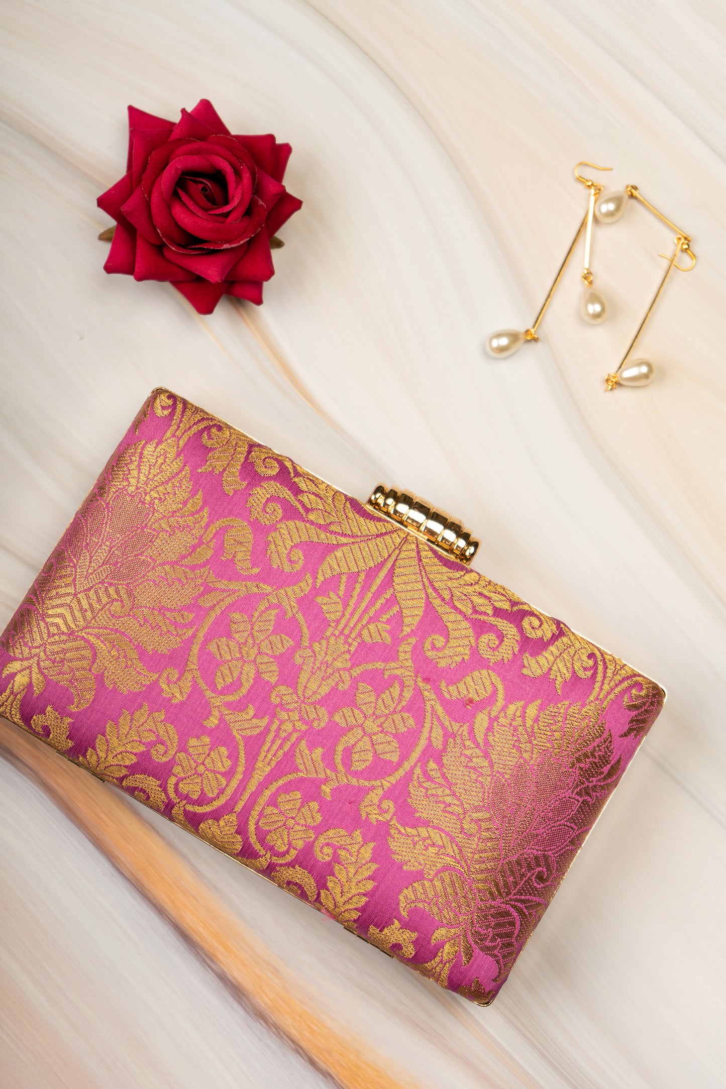 Purple Jamawar Clutch