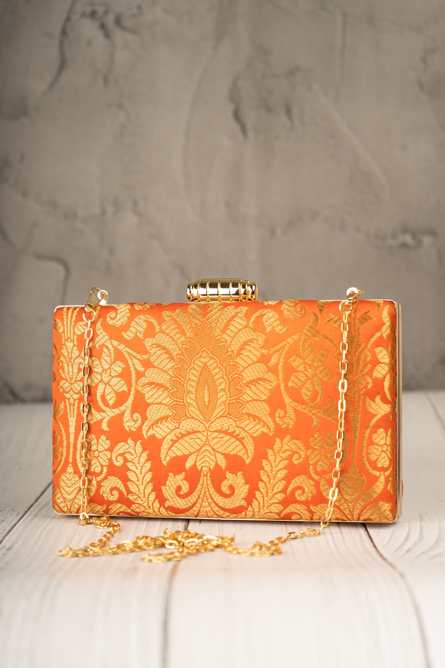Orange Jamawar Clutch