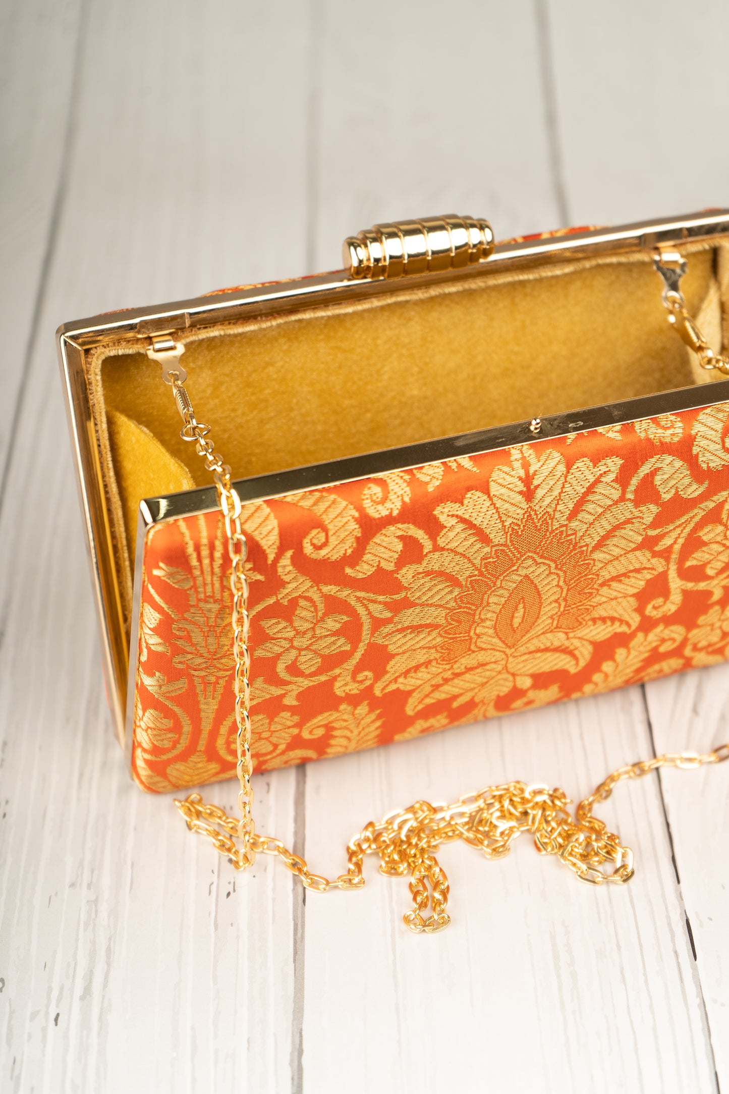 Orange Jamawar Clutch