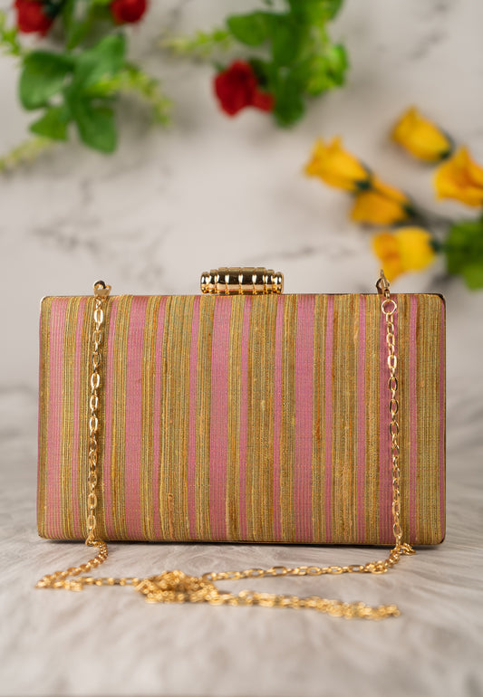 Pink Stripes Kota Clutch