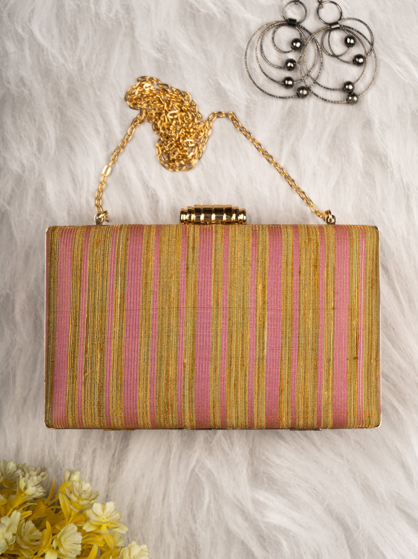 Pink Stripes Kota Clutch