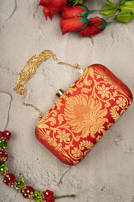 Red Jamawar Clutch