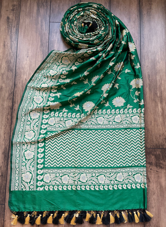 Katan Floral Leheriya Border Dupatta