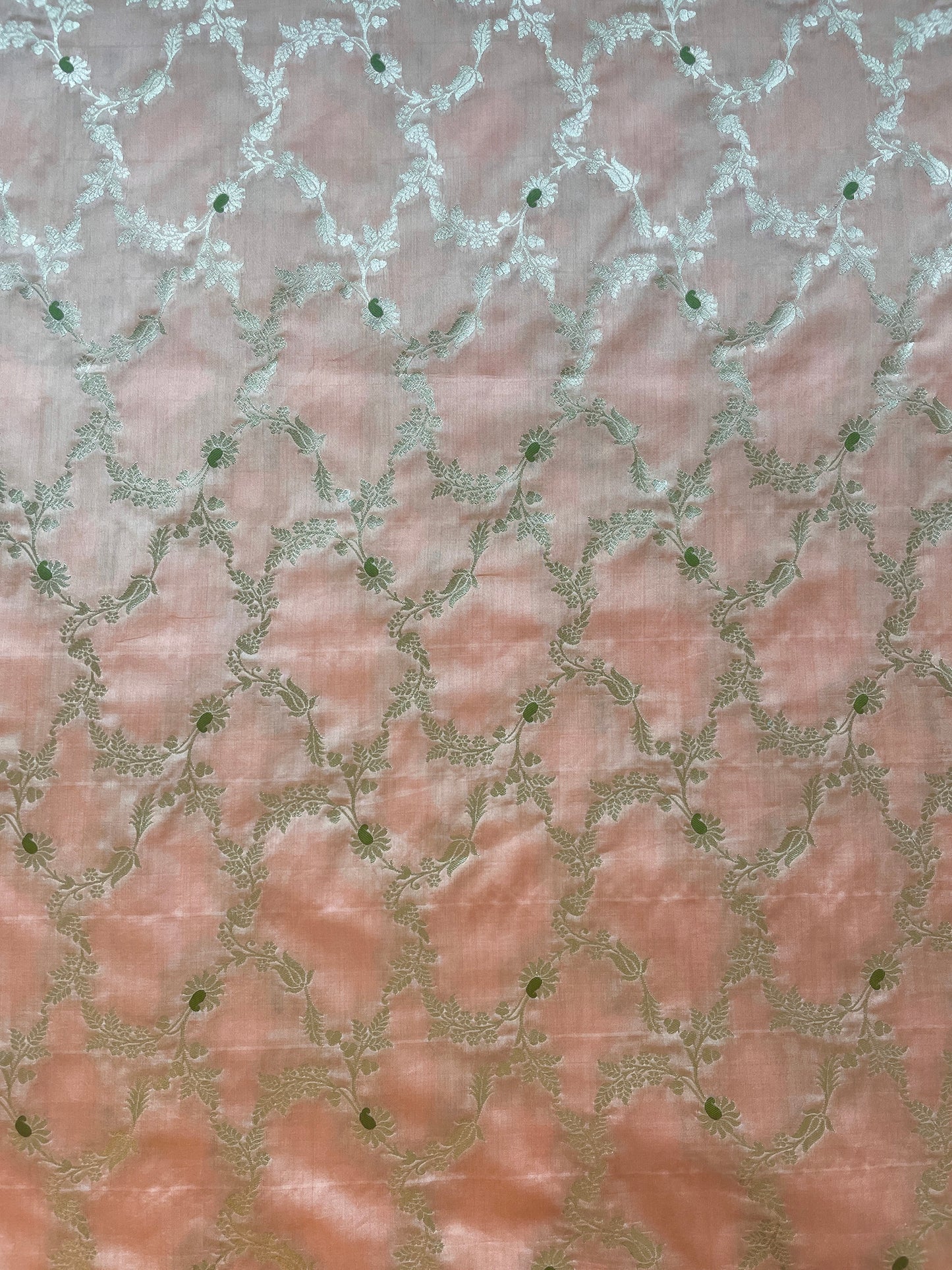 Mulberry Green Meenakari Zari Jaal Fabric