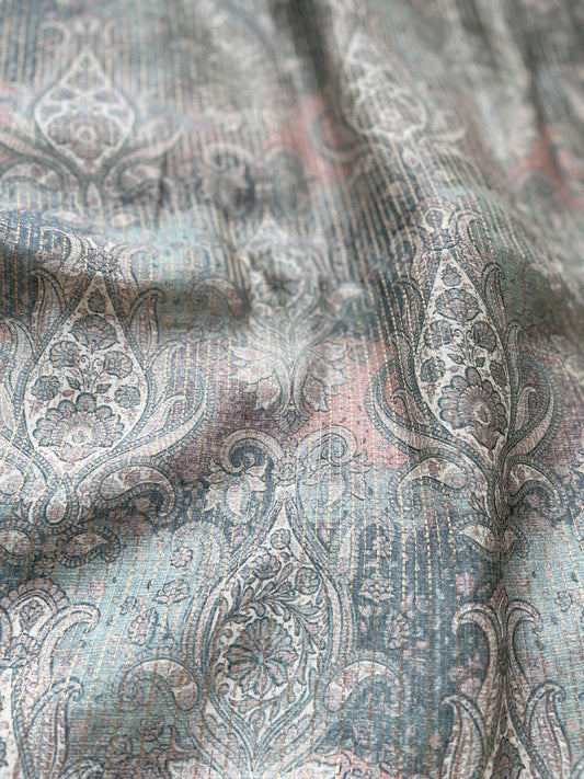 Multi Colour Zari Stripes Fabric