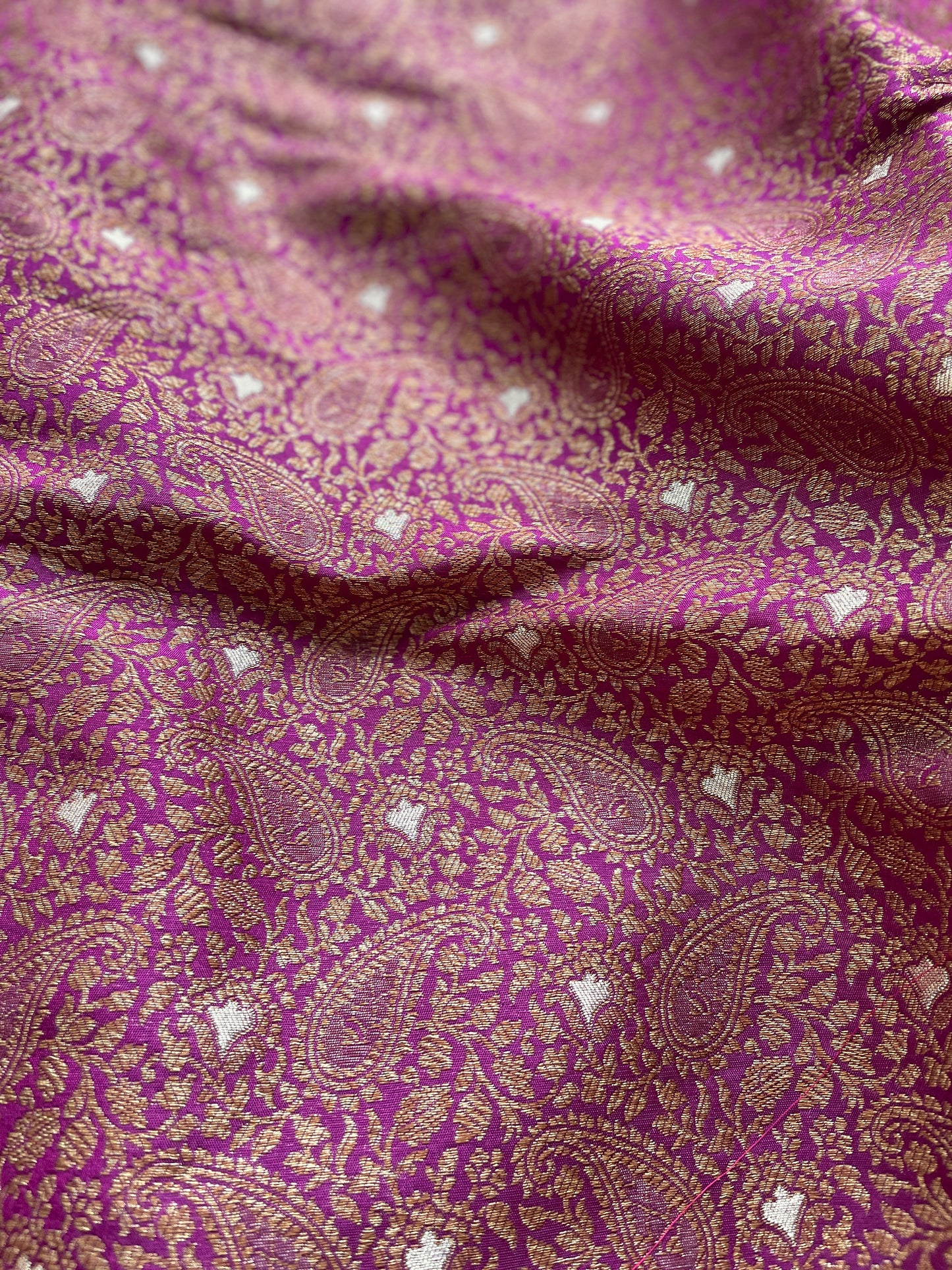 Naqshi Purple Silk Fabric