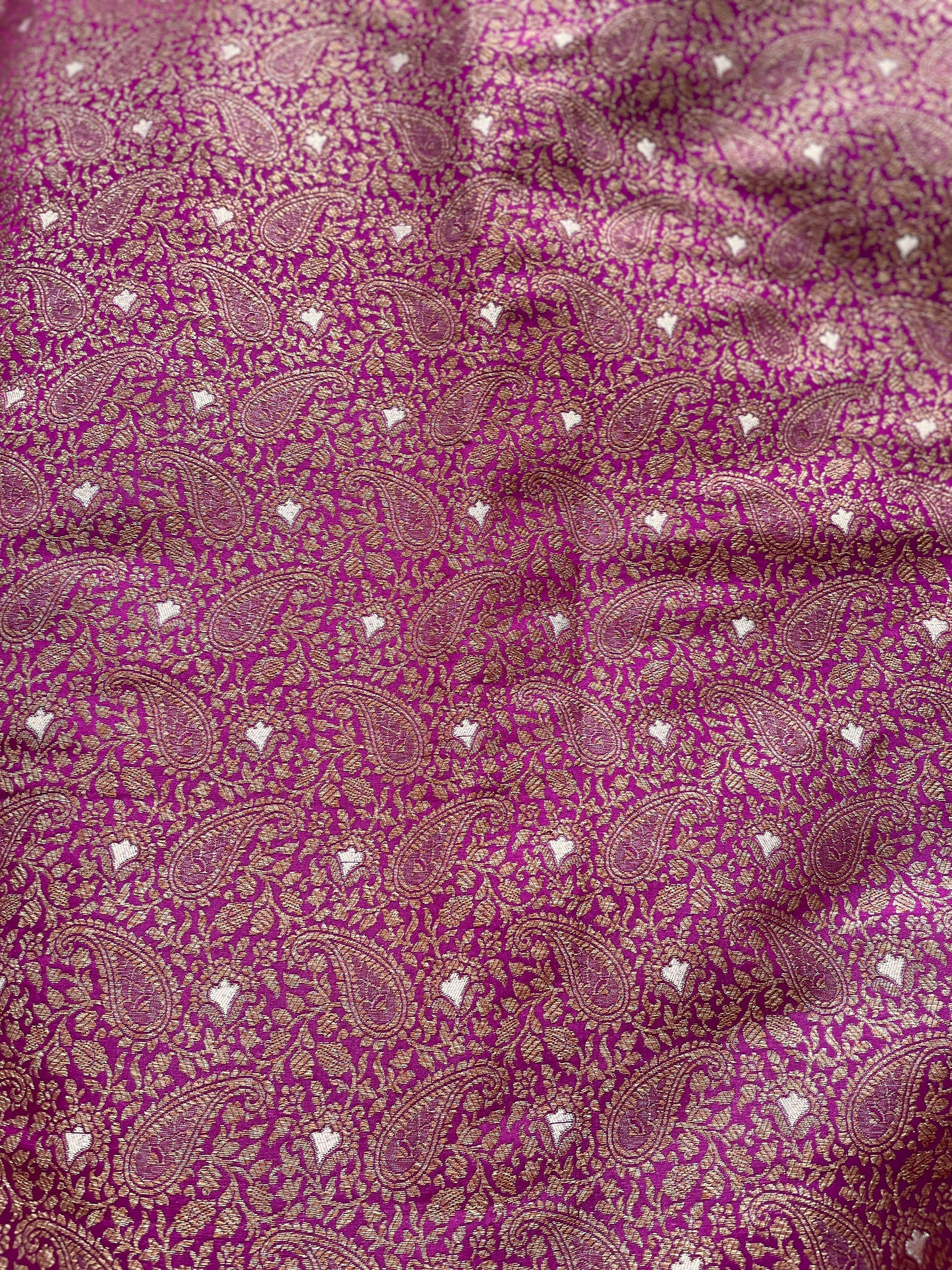 Naqshi Purple Silk Fabric