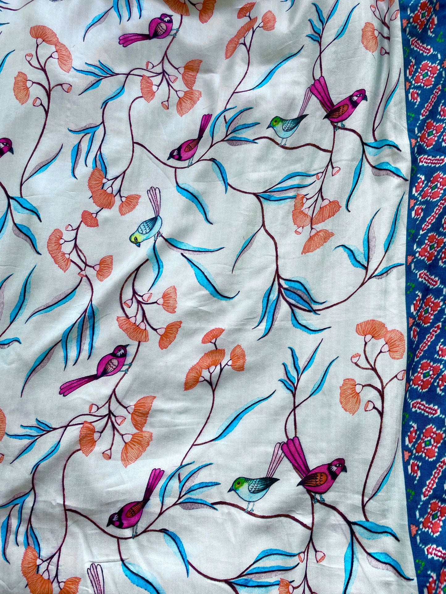 Staple Silk Bird Printed Fabric