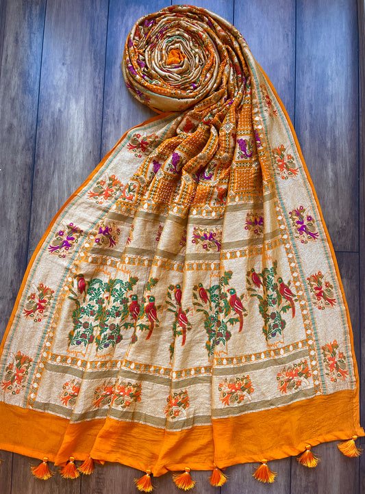 Multi-Color Figure Bandhej Dupatta