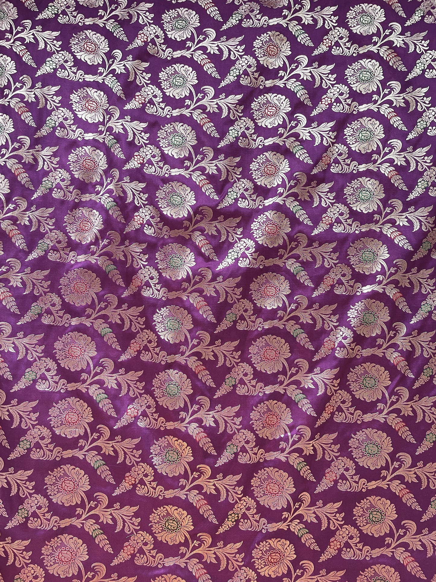 Purple Kadhua Jangla Meena Fabric