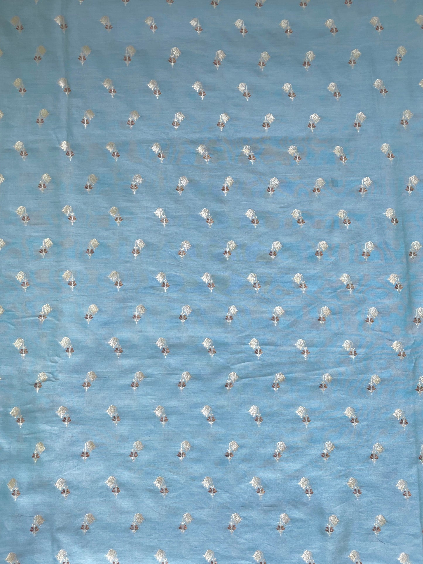 Handloom Mulberry Silk Powder Blue Fabric