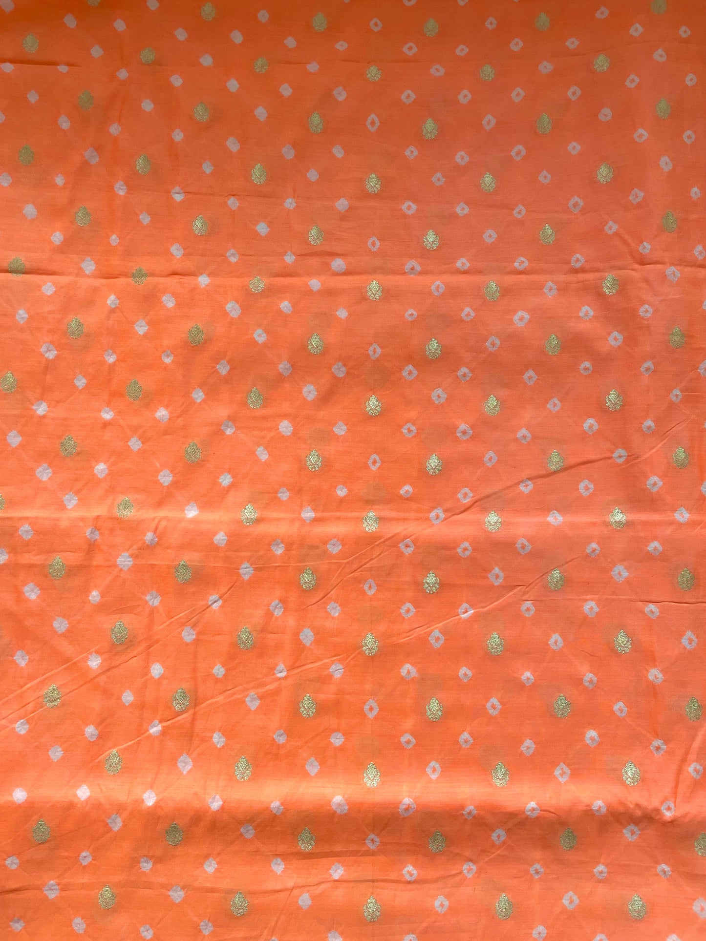 Chiniya Silk Bandhani Orange Fabric
