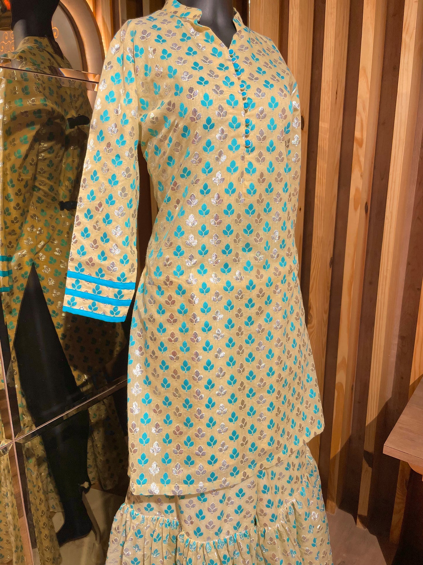 Weaving Embroidered Sharara Set