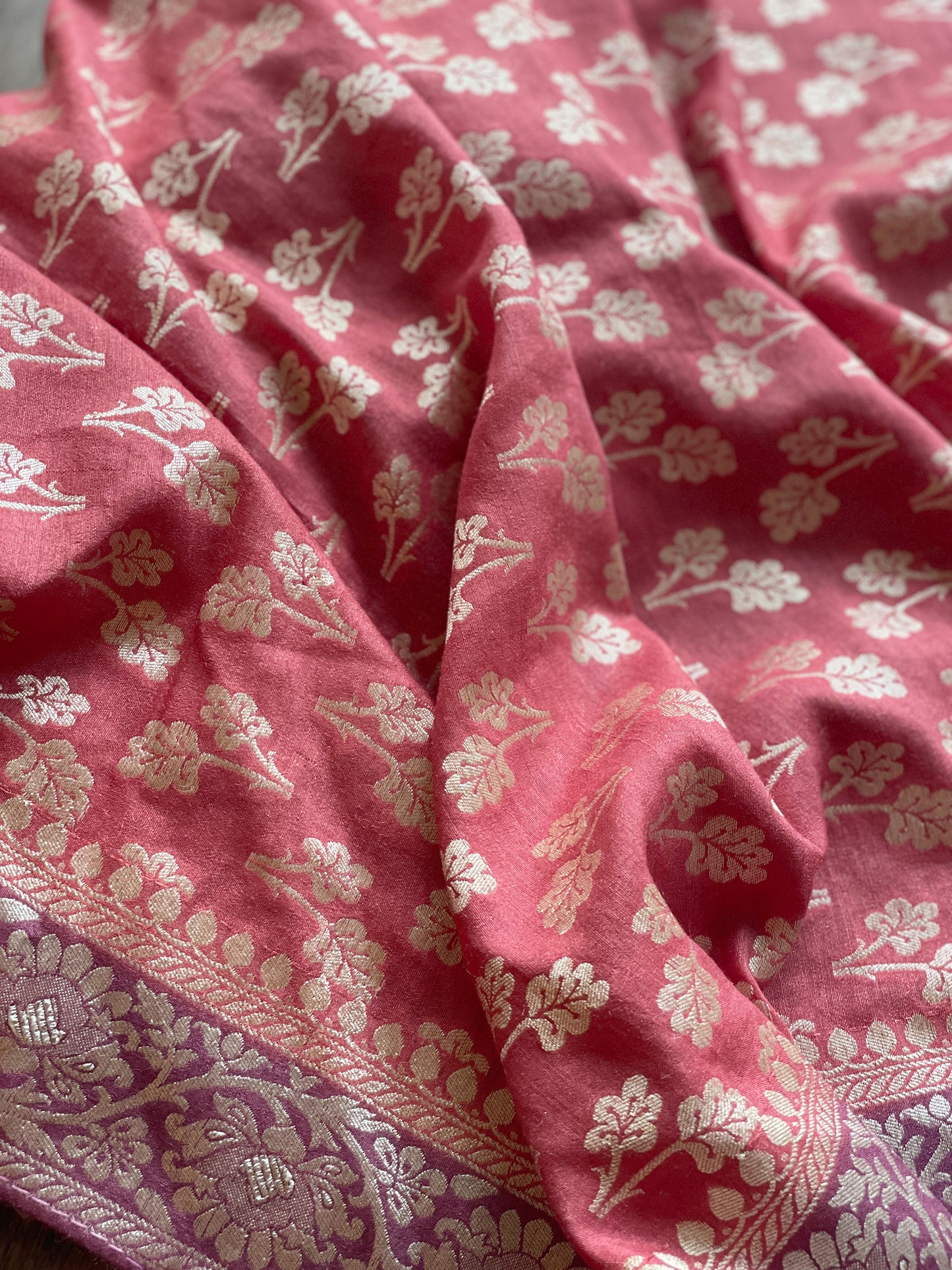 Pink Lavender Moonga Silk Dupatta