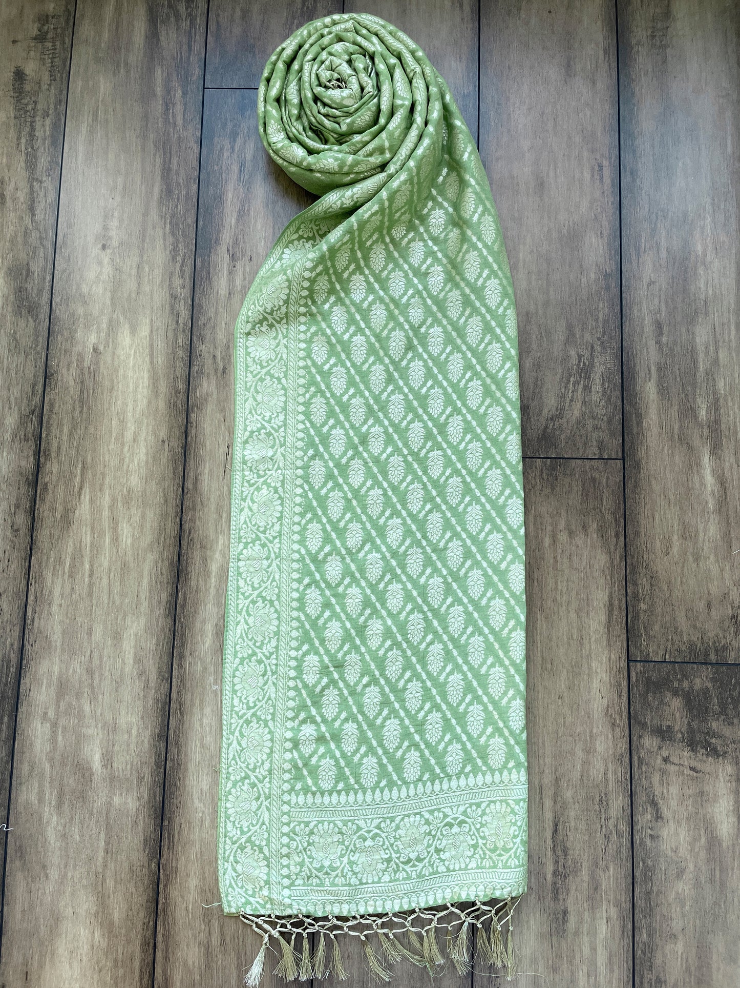 Pale Green Autumn Dupatta