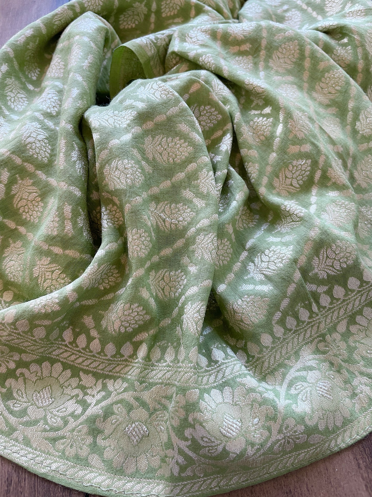 Pale Green Autumn Dupatta