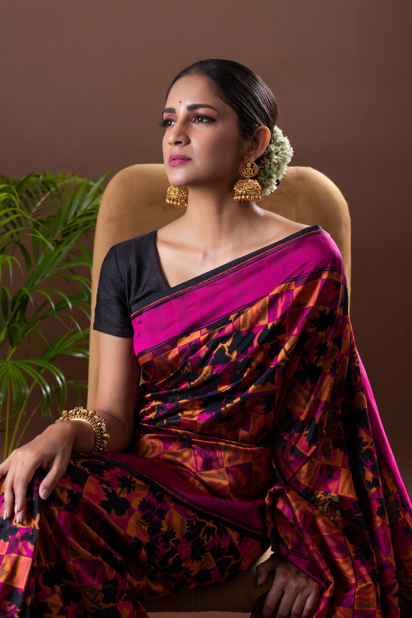 Multicolour Woven Katan Saree