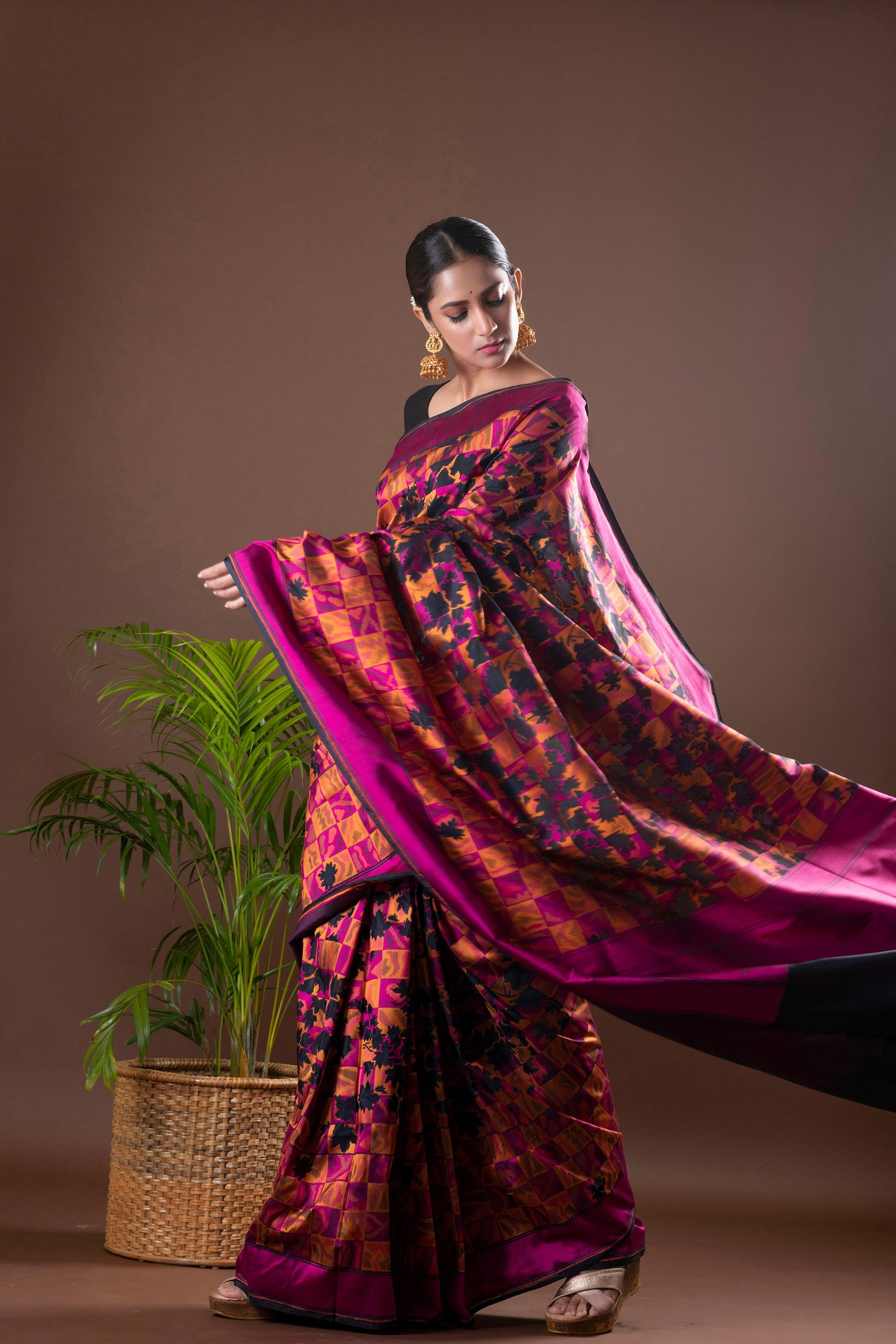 Multicolour Woven Katan Saree