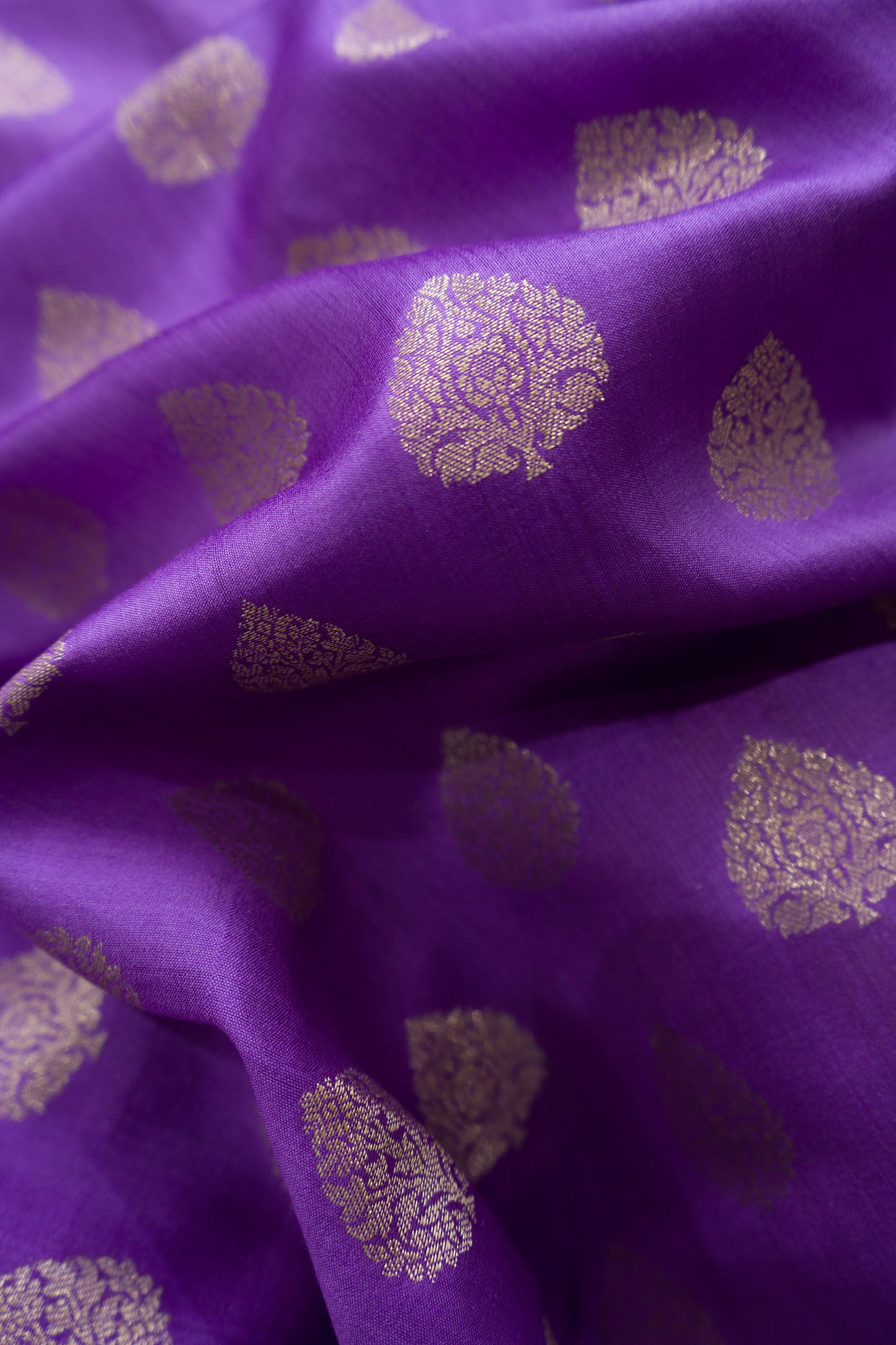 Handloom Chiniya Silk Lavender-Yellow Saree