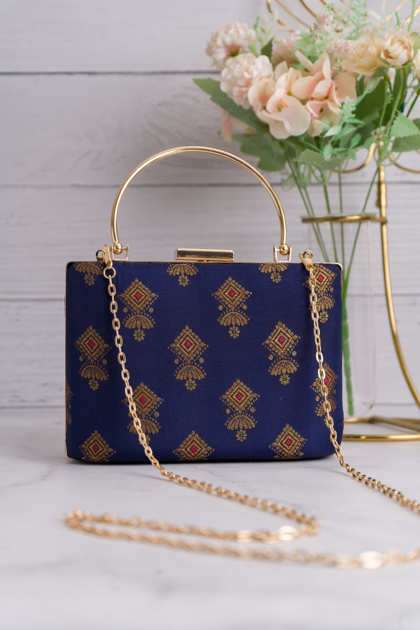 Blue Meenakari Clutch