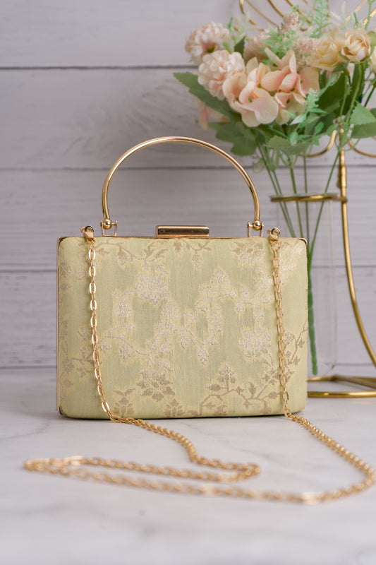 Palm Lemon Jaal Clutch