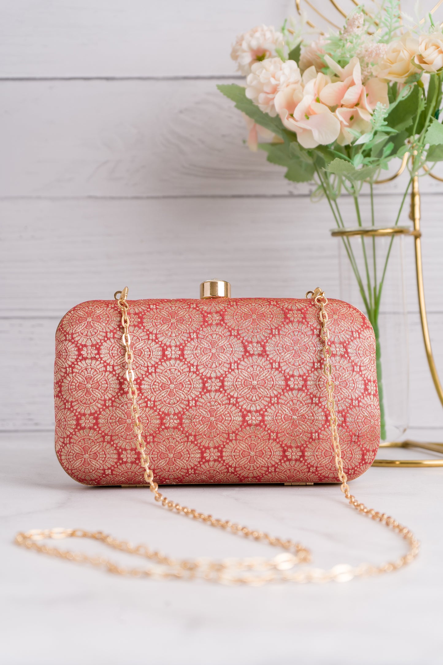 Naqshi Boota Red Clutch