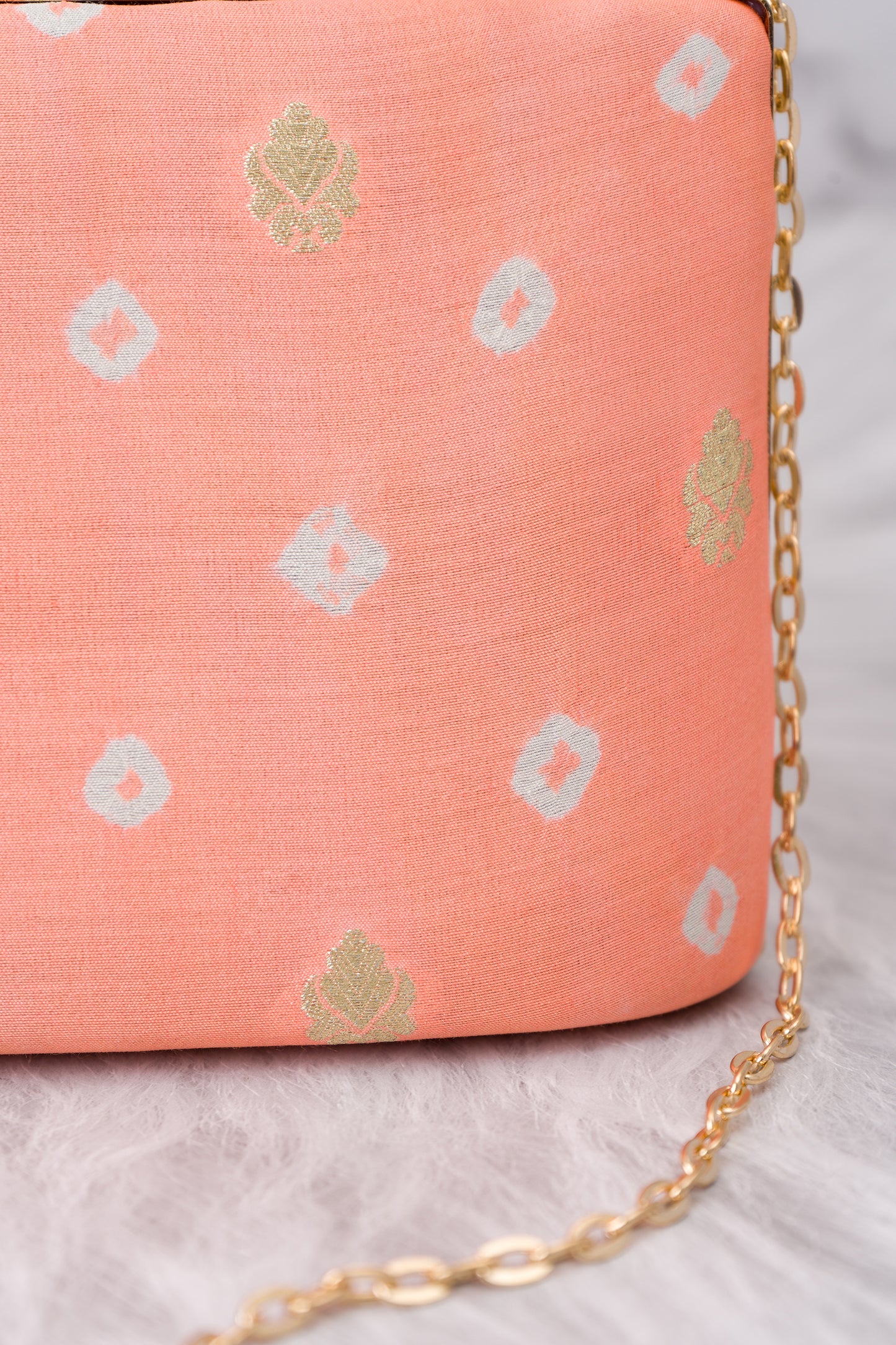 Pastel Orange Tie-Dye Handloom Clutch