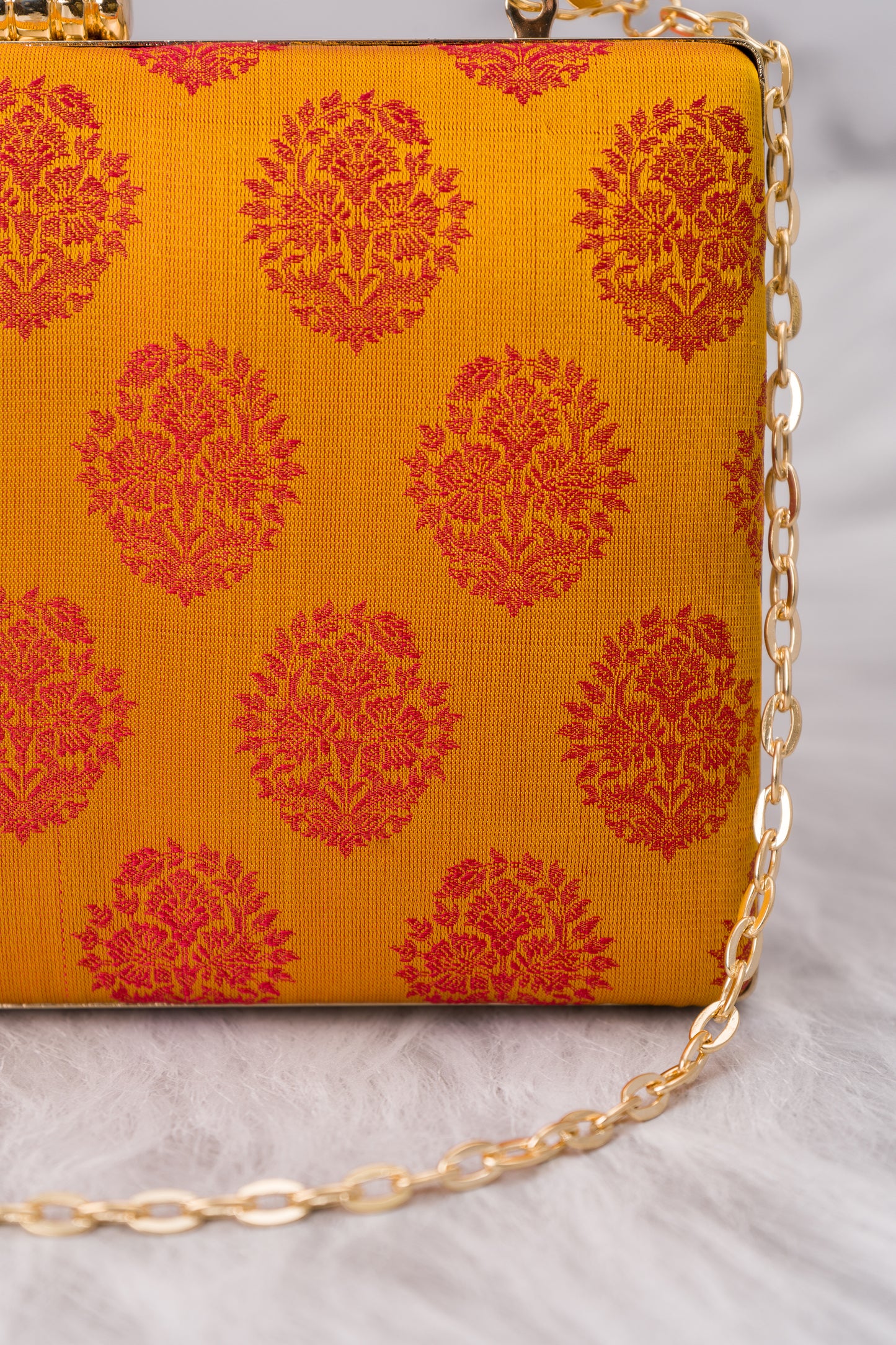 Dhoop Chav Tanchoi Yellow Red Clutch