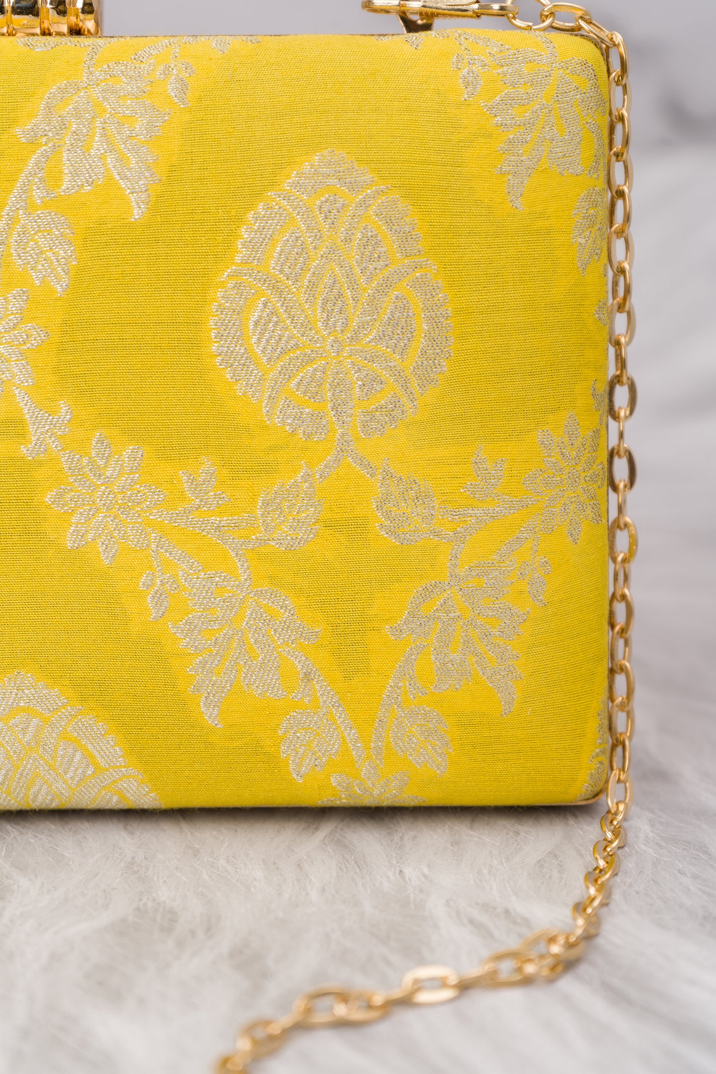 Palm Yellow Jaal Clutch