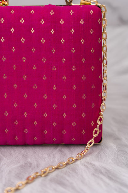 Rani Raw Silk Booti Spread Clutch