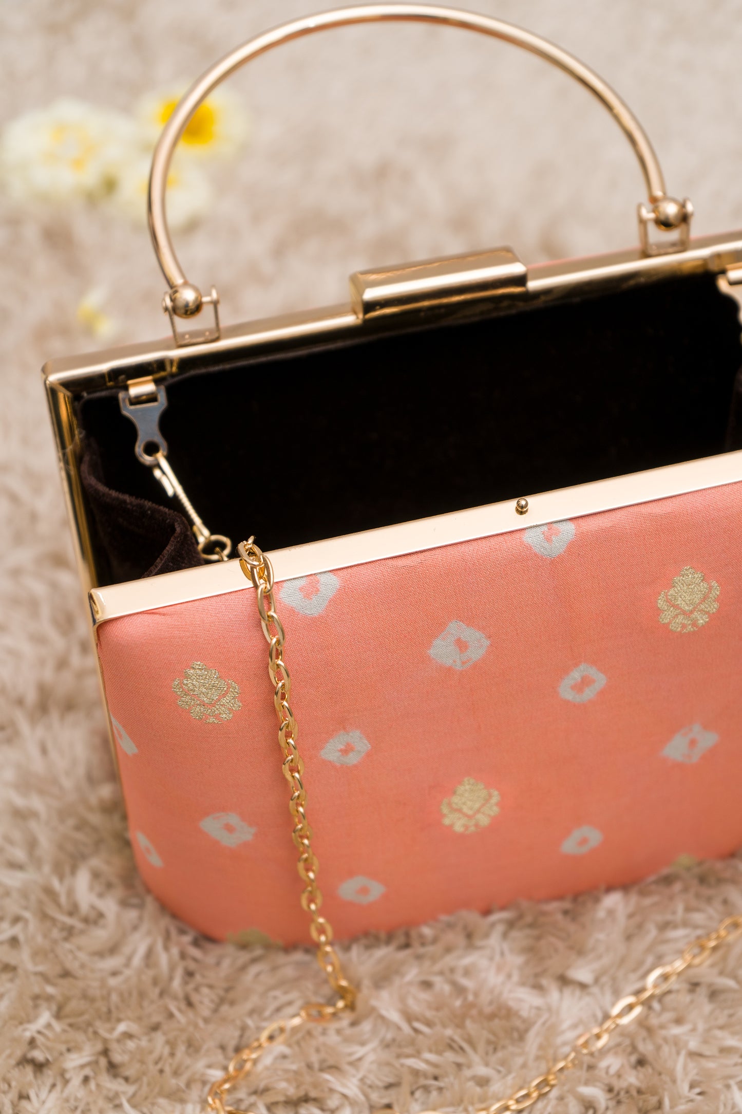 Pastel Orange Tie-Dye Handloom Clutch