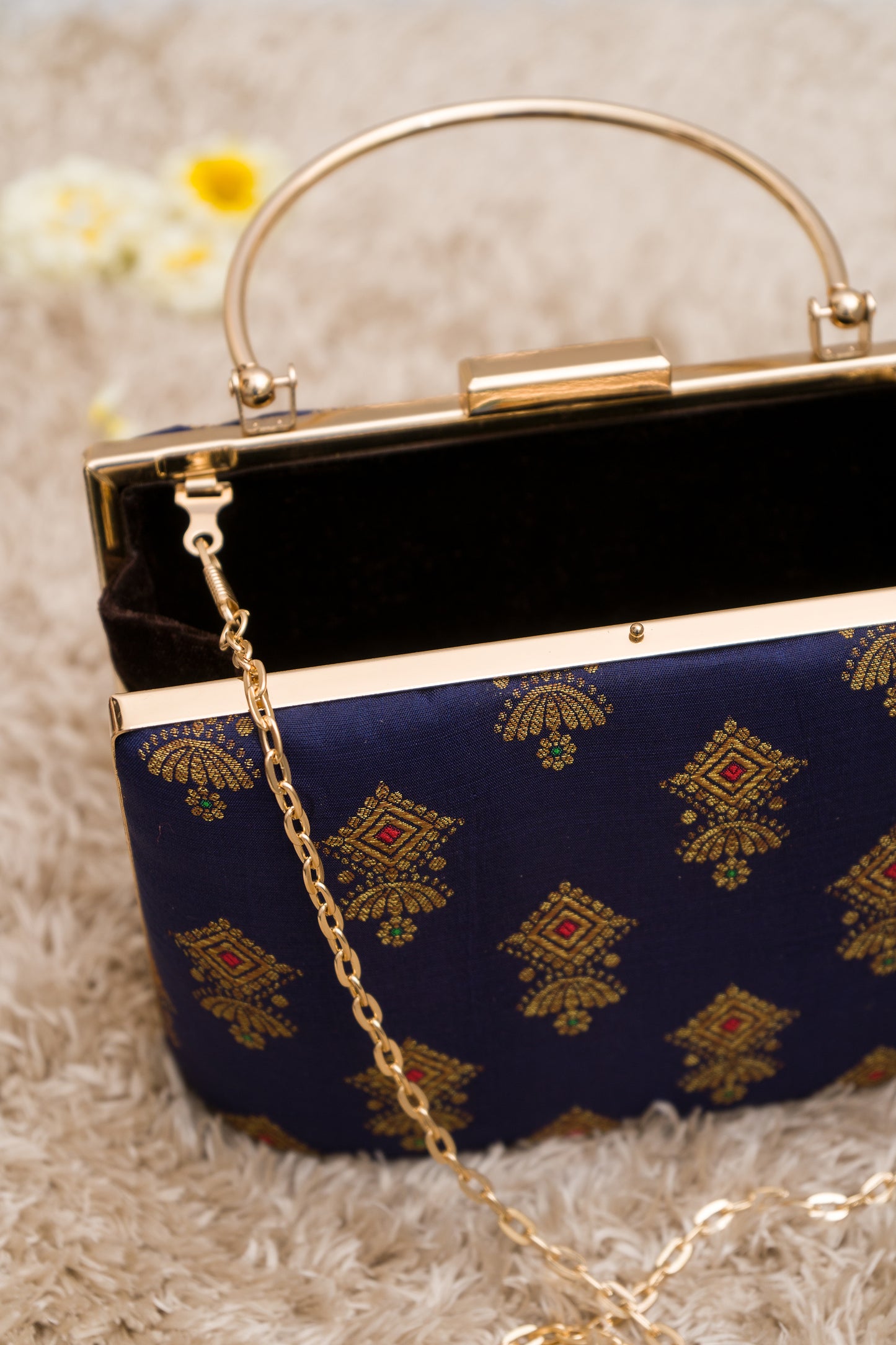 Blue Meenakari Clutch