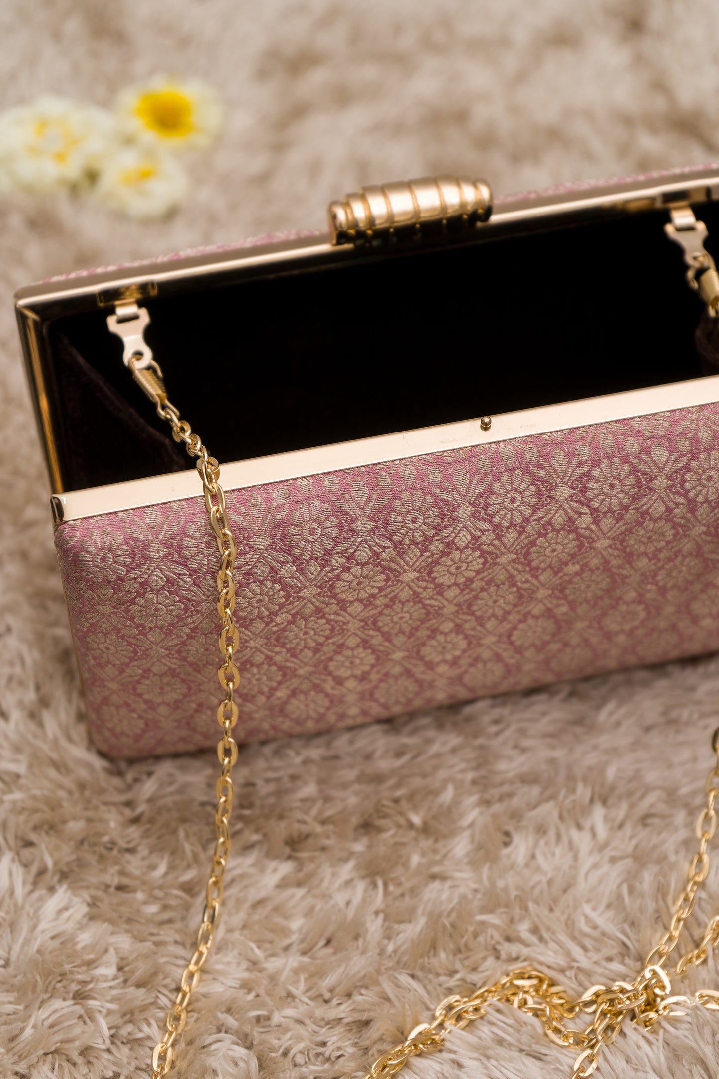 Naqshi Jaal Powder Pink Clutch