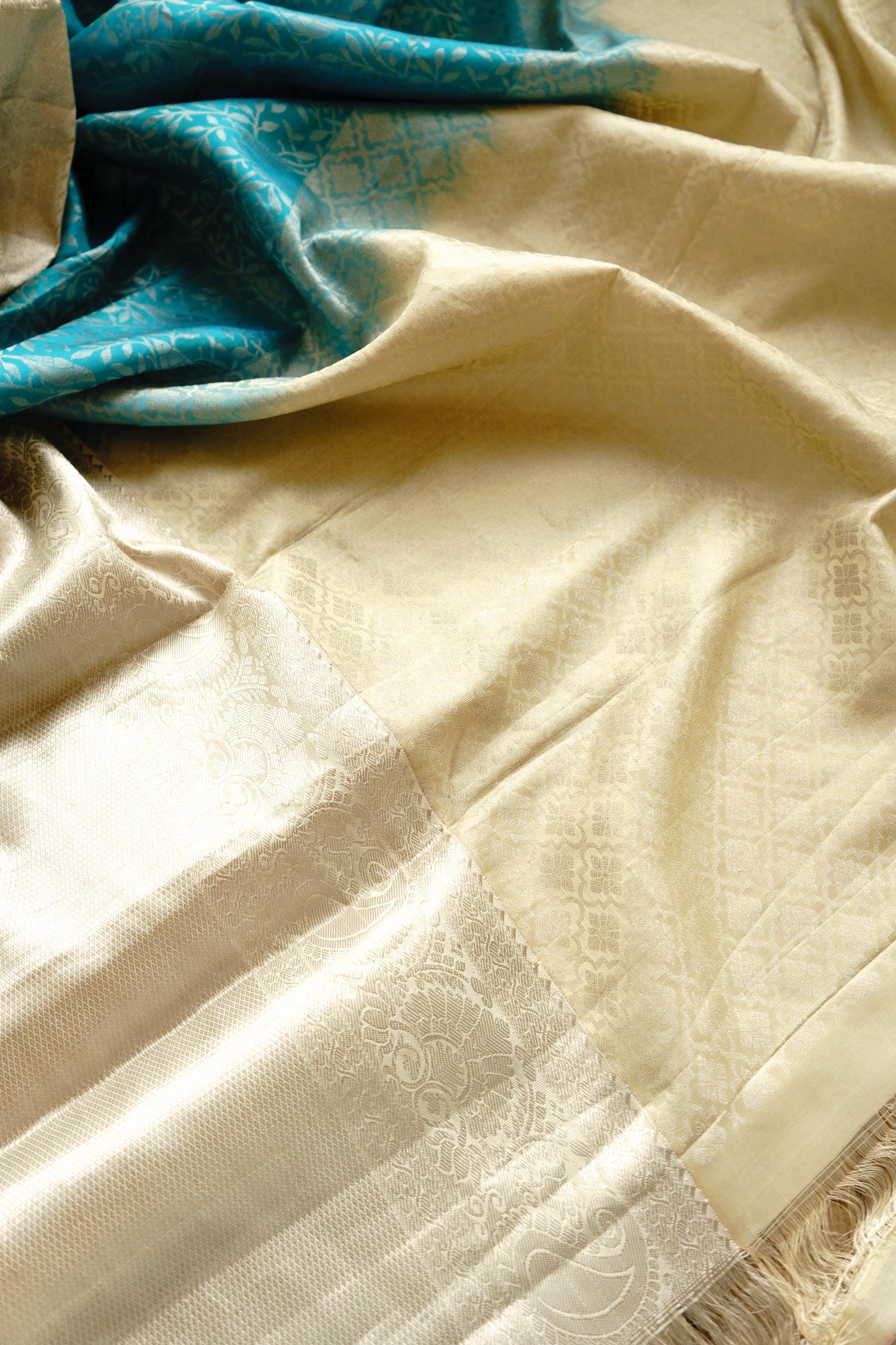 Blue and White Kanjeevaram Saree