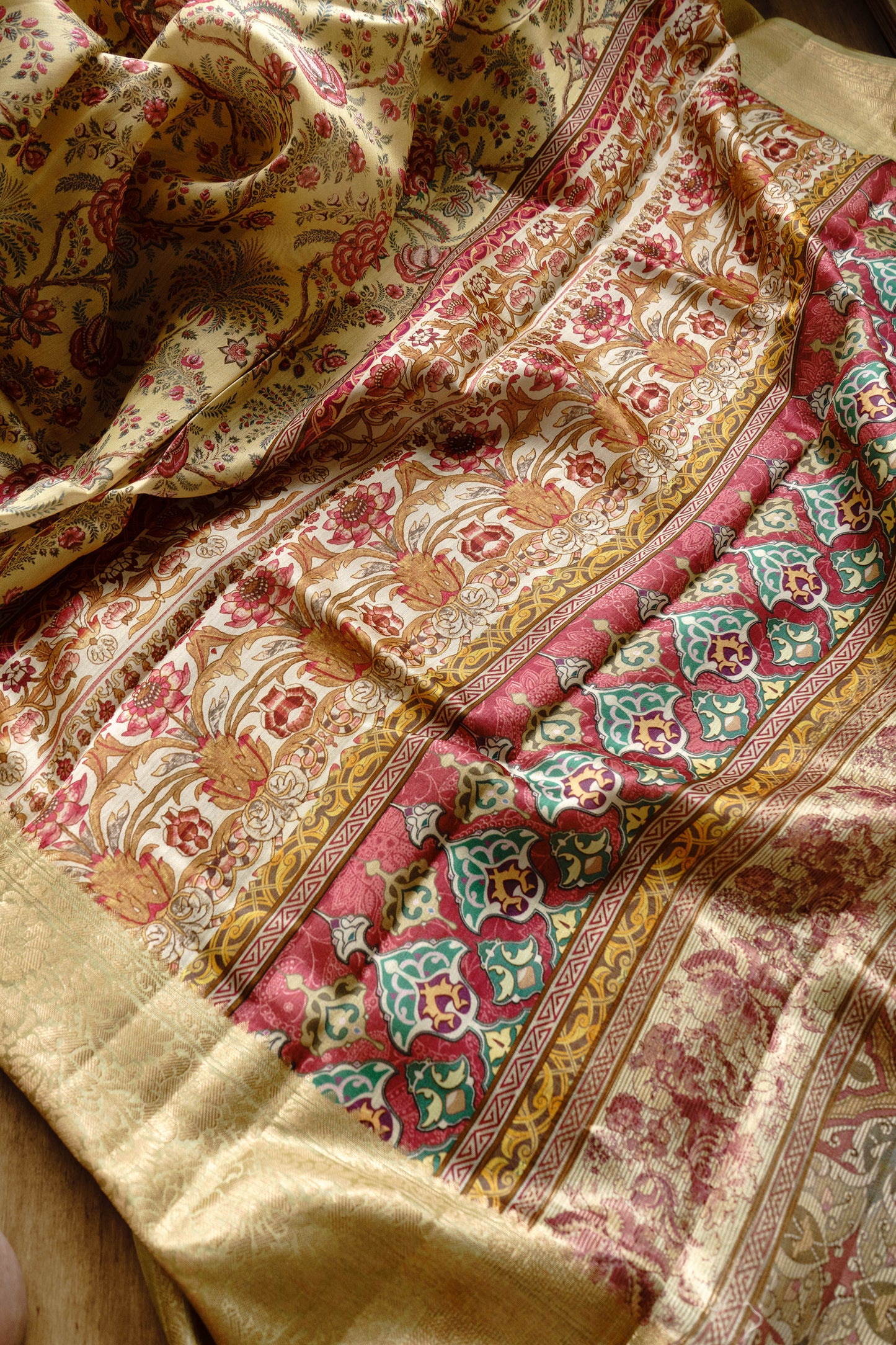 Chiniya Lemon Yellow Saree