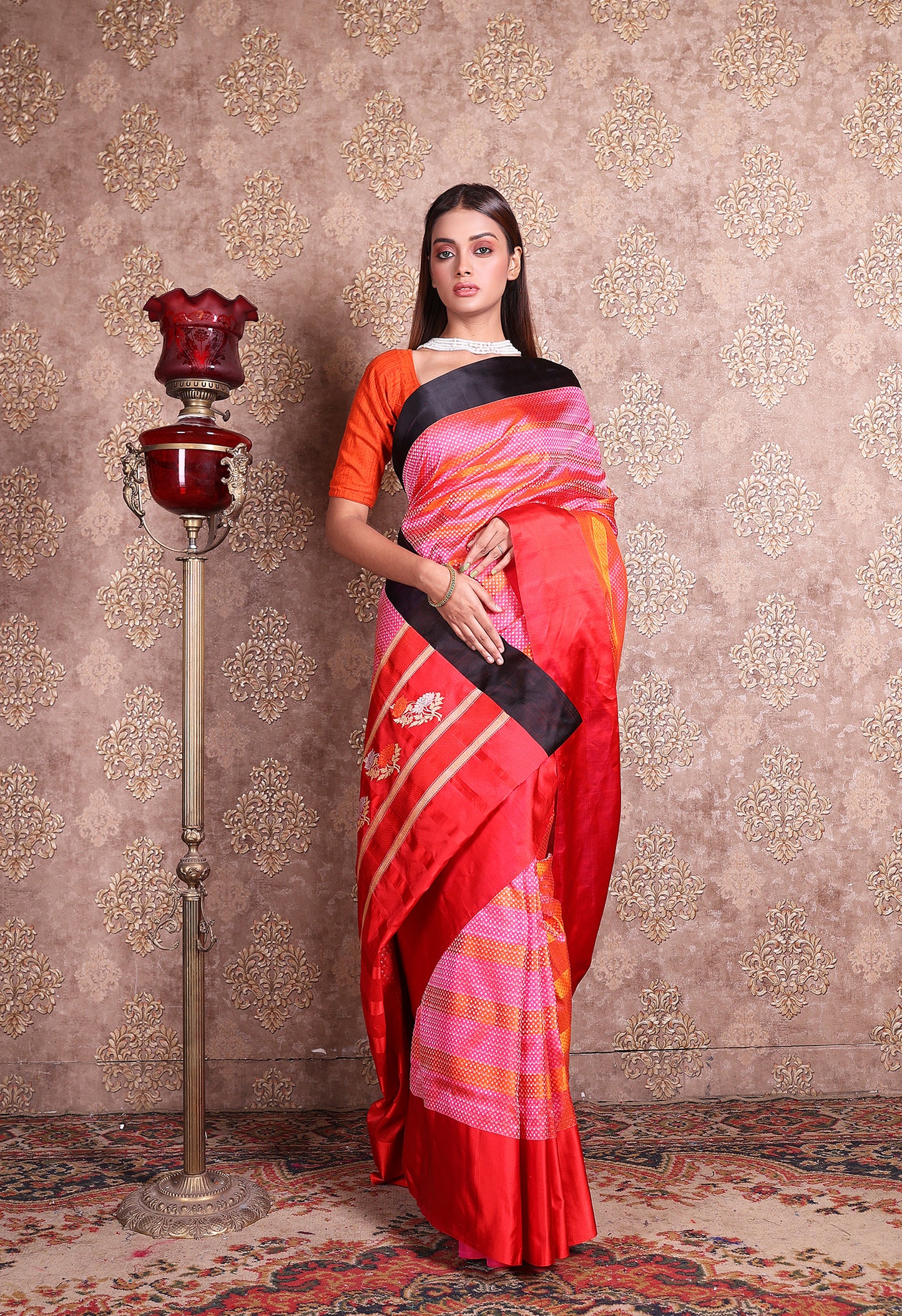 Handloom Katan Kadhua Multicolored Saree