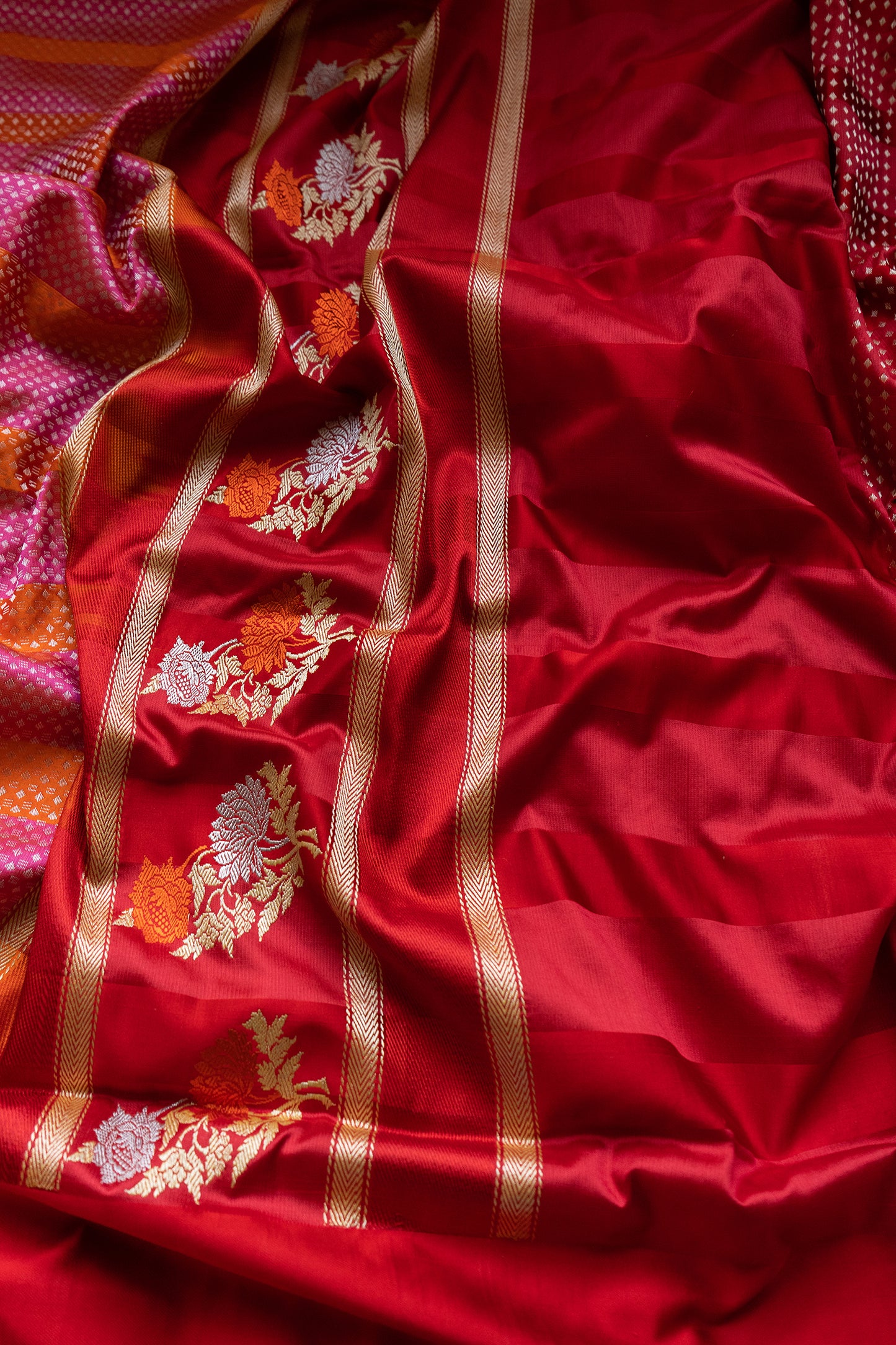 Handloom Katan Kadhua Multicolored Saree