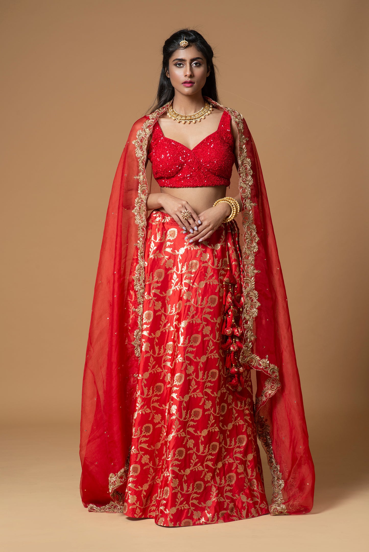 All Red Handwork Jadozi Set