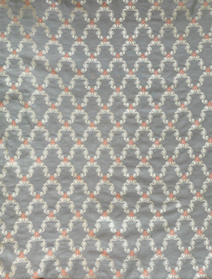 Mulberry Meenakari Jaal Grey Fabric
